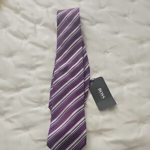 Hugo Boss Striped Tie Purple